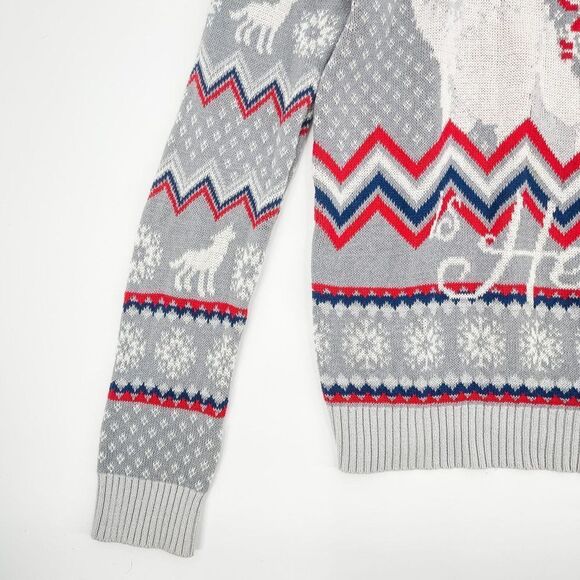 2/$30 Game of Thrones Winter Is Here Fair Isle Wolf Long Sleeve Sweater Top - Picture 9 of 10